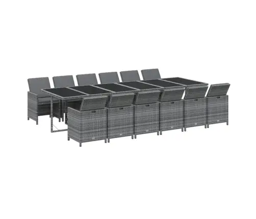 13-Daļīgs Dārza Mēbeļu Komplekts Ar Matračiem, Pe Rotangpalma Vidaxl