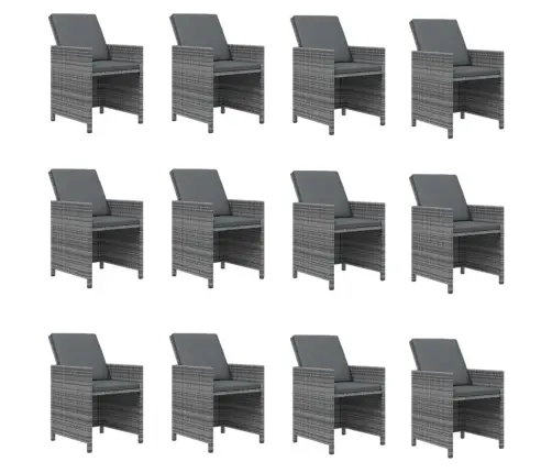 13-Daļīgs Dārza Mēbeļu Komplekts Ar Matračiem, Pe Rotangpalma Vidaxl