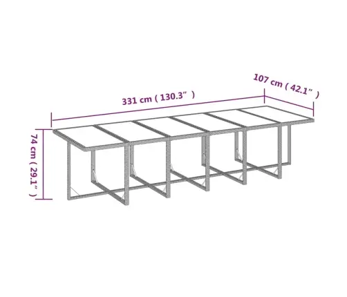 17-Osaline Aiamööbli Komplekt Patjadega, Polürotang, Hall