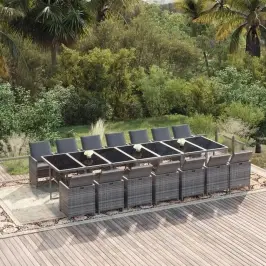 15-Daļīgs Dārza Mēbeļu Komplekts Ar Matračiem, Pe Rotangpalma Vidaxl