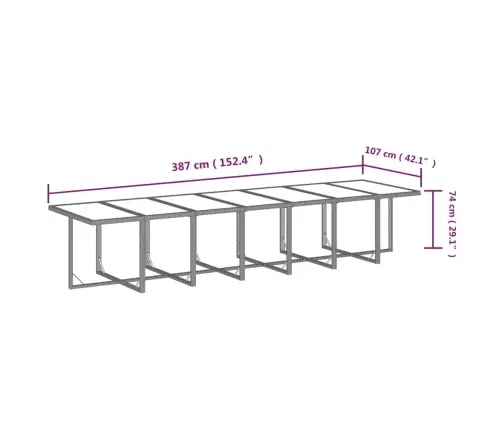 19-Daļīgs Dārza Mēbeļu Komplekts Ar Matračiem, Pe Rotangpalma Vidaxl