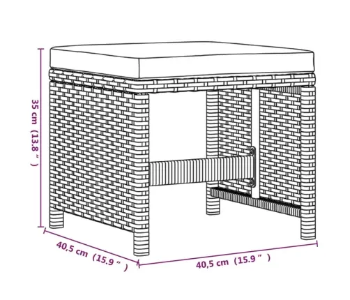 21-Daļīgs Dārza Mēbeļu Komplekts Ar Matračiem, Pe Rotangpalma Vidaxl
