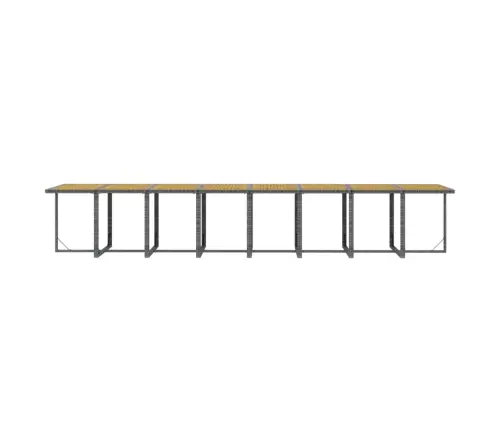 17-Daļīgs Dārza Mēbeļu Komplekts Ar Matračiem, Pelēks Pe Vidaxl