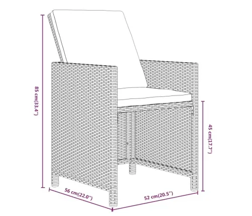 17-Daļīgs Dārza Mēbeļu Komplekts Ar Matračiem, Pelēks Pe Vidaxl