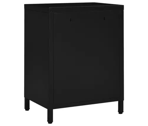 Naktsskapīši, 2 Gab., 40X30X54,5 Cm, Melns, Tērauds Un Stikls Vidaxl