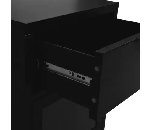 Naktsskapīši, 2 Gab., 40X30X54,5 Cm, Melns, Tērauds Un Stikls Vidaxl