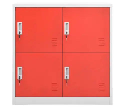 Ģērbtuves Skapji, 2 Gab., 90X45X92,5 Cm, Tērauds, Pelēksarkani Vidaxl