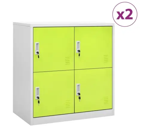 Ģērbtuves Skapji, 2 Gab., 90X45X92,5 Cm, Tērauds, Pelēki, Zaļi Vidaxl