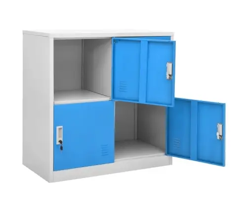 Ģērbtuves Skapji, 5 Gab., 90X45X92,5 Cm, Tērauds, Pelēki, Zili Vidaxl