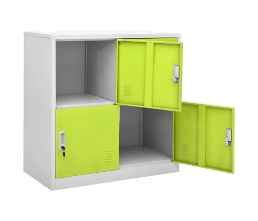 Ģērbtuves Skapji, 5 Gab., 90X45X92,5 Cm, Tērauds, Pelēki, Zaļi Vidaxl