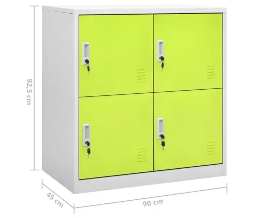 Ģērbtuves Skapji, 5 Gab., 90X45X92,5 Cm, Tērauds, Pelēki, Zaļi Vidaxl