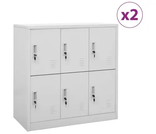 Ģērbtuves Skapji, 2 Gab., 90X45X92,5 Cm, Tērauds, Gaiši Pelēki Vidaxl