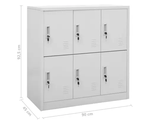 Ģērbtuves Skapji, 2 Gab., 90X45X92,5 Cm, Tērauds, Gaiši Pelēki Vidaxl