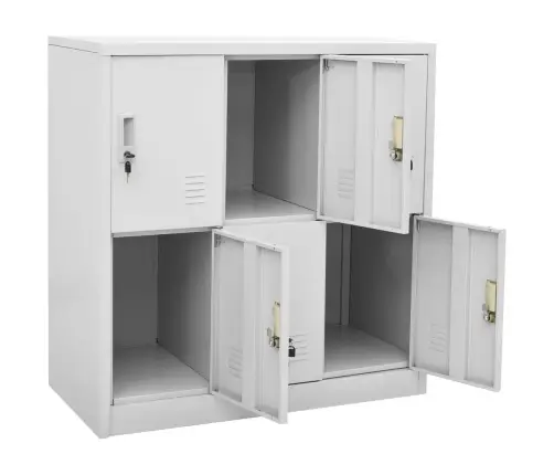 Ģērbtuves Skapji, 5 Gab., 90X45X92,5 Cm, Tērauds, Gaiši Pelēki Vidaxl