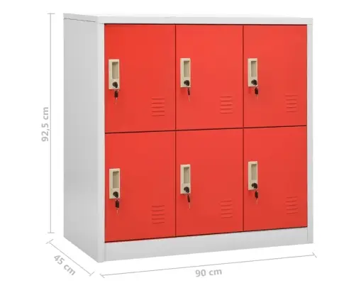 Lukustatavad Hoiukapid 5 Tk, Helehall Ja Punane, Teras