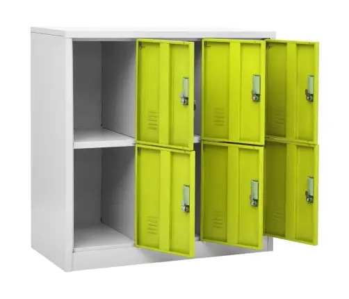 Ģērbtuves Skapji, 5 Gab., 90X45X92,5 Cm, Tērauds, Pelēki, Zaļi Vidaxl