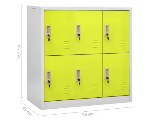Ģērbtuves Skapji, 5 Gab., 90X45X92,5 Cm, Tērauds, Pelēki, Zaļi Vidaxl