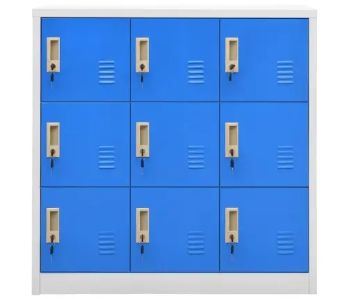 Ģērbtuves Skapji, 2 Gab., 90X45X92,5 Cm, Tērauds, Pelēki, Zili Vidaxl