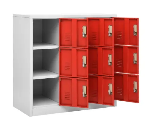 Spintelės, 2Vnt., Pilkos/Raudonos, 90X45X92,5cm Plienas