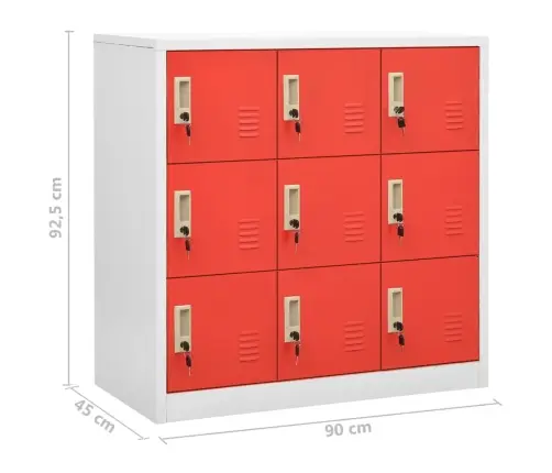 Spintelės, 2Vnt., Pilkos/Raudonos, 90X45X92,5cm Plienas