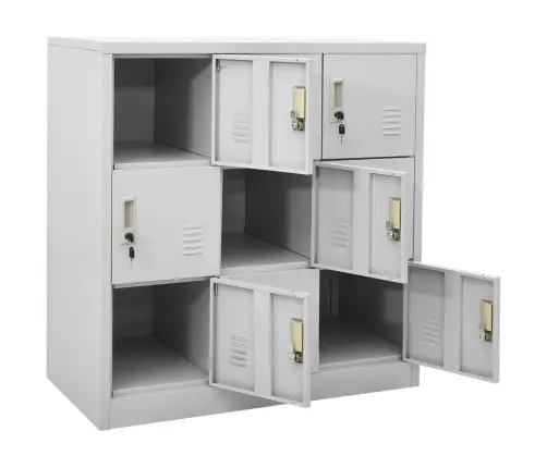 Ģērbtuves Skapji, 5 Gab., 90X45X92,5 Cm, Tērauds, Gaiši Pelēki Vidaxl