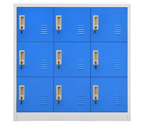 Ģērbtuves Skapji, 5 Gab., 90X45X92,5 Cm, Tērauds, Pelēki, Zili Vidaxl