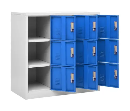 Ģērbtuves Skapji, 5 Gab., 90X45X92,5 Cm, Tērauds, Pelēki, Zili Vidaxl