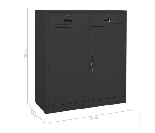 Biroja Skapis Ar Puķu Kasti, 90X40X125 Cm, Pelēks Tērauds Vidaxl