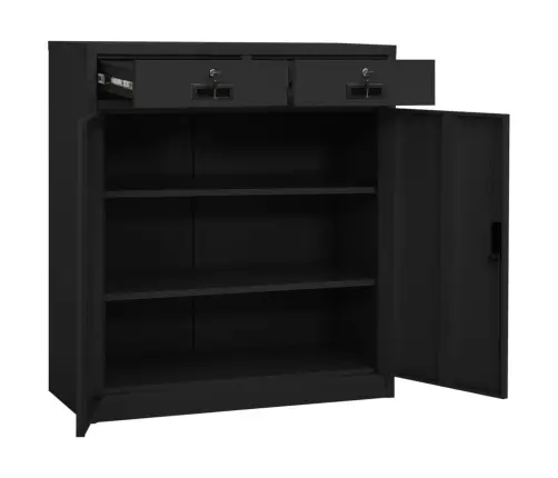 Biroja Skapis Ar Puķu Kasti, 90X40X125 Cm, Pelēks Tērauds Vidaxl