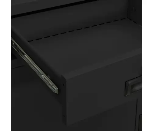 Biroja Skapis Ar Puķu Kasti, 90X40X125 Cm, Pelēks Tērauds Vidaxl