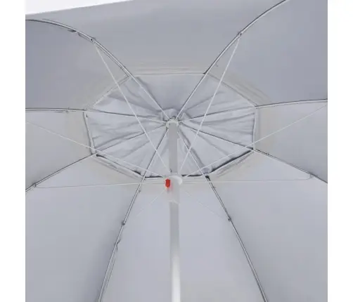 Pludmales Saulessargs Ar Sānu Sienām, 215 Cm, Pelēks Vidaxl