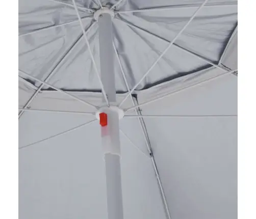 Pludmales Saulessargs Ar Sānu Sienām, 215 Cm, Pelēks Vidaxl