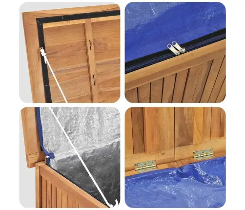 Dārza Uzglabāšanas Kaste, 150X50X55 Cm, Masīvs Tīkkoks Vidaxl