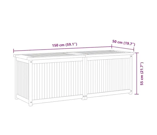 Dārza Uzglabāšanas Kaste, 150X50X55 Cm, Masīvs Tīkkoks Vidaxl