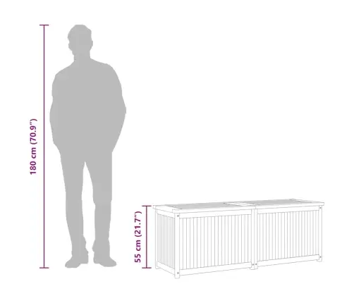Dārza Uzglabāšanas Kaste, 150X50X55 Cm, Masīvs Tīkkoks Vidaxl