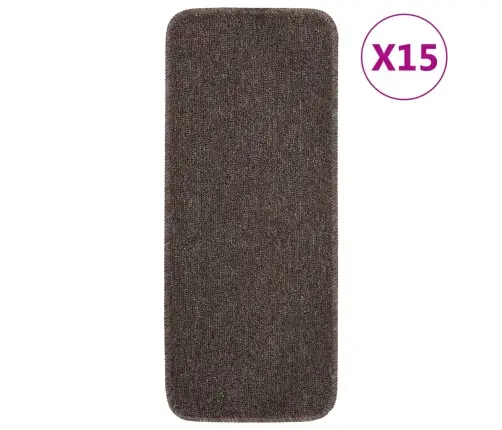 Kāpņu Paklāji, Neslīdoši, 15 Gab., 60X25 Cm, Brūni, Taisnstūra Vidaxl