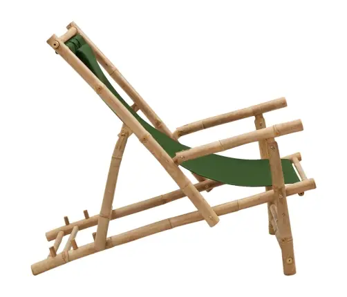 Terasos Kėdė, Žalios Spalvos, Bambukas Ir Drobė