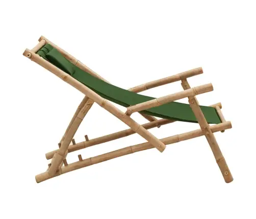 Terasos Kėdė, Žalios Spalvos, Bambukas Ir Drobė