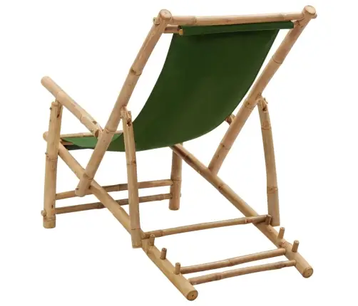 Terasos Kėdė, Žalios Spalvos, Bambukas Ir Drobė