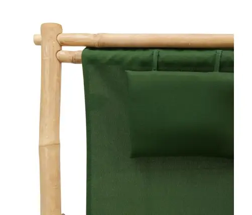 Terasos Kėdė, Žalios Spalvos, Bambukas Ir Drobė