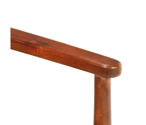 2-Vietīgs Dīvāns, Melna Dabīgā Āda, Akācijas Masīvkoks  Vidaxl