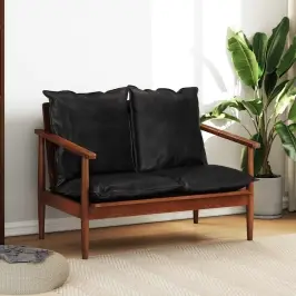 2-Kohaline Diivan, Must, Ehtne Nahk Ja Akaatsiapuit