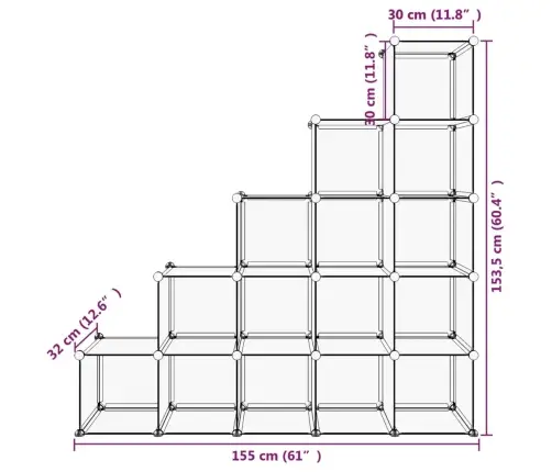 Lentyna Su 15 Kubo Formos Skyrių, Juodos Spalvos, Pp