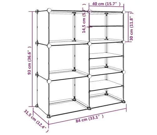 Batų Lentyna, Skaidri, 84X31,5X93cm Pp