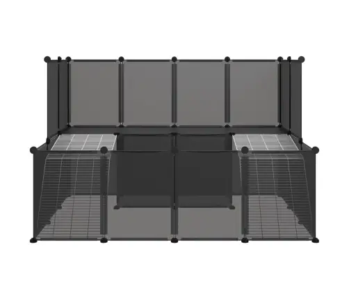 Mazu Mājdzīvnieku Sētiņa, Melna, 143X107X93 Cm, Pp Un Tērauds Vidaxl