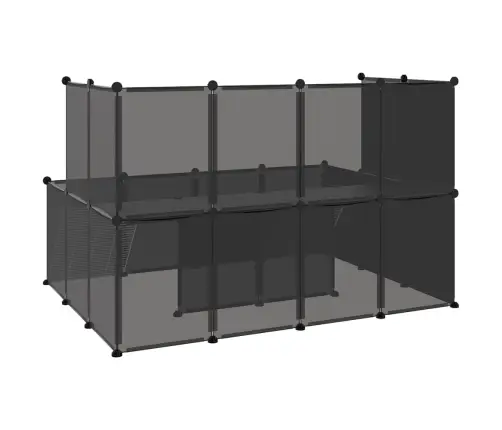 Mazu Mājdzīvnieku Sētiņa, Melna, 143X107X93 Cm, Pp Un Tērauds Vidaxl