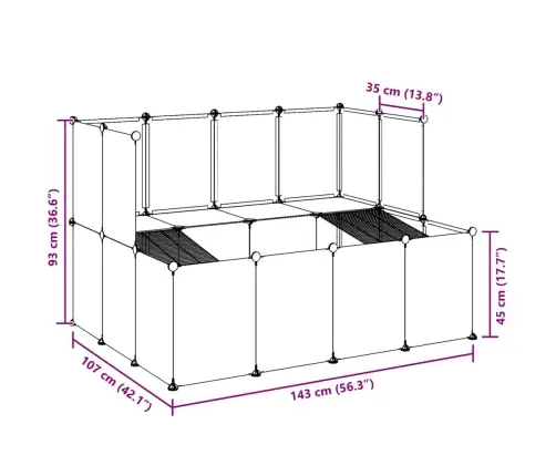 Väikelooma Aedik, Läbipaistev, 143 X 107 X 93 cm Pp Ja Teras