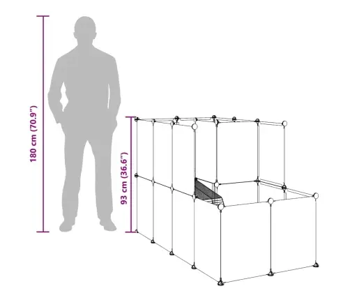 Mazu Mājdzīvnieku Sētiņa, Melna, 142X74X93 Cm, Pp Un Tērauds Vidaxl