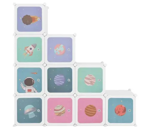 Kuubikukujuline Hoiukapp Lastele 10 Kuubikuga, Valge, Polüpropüleenist