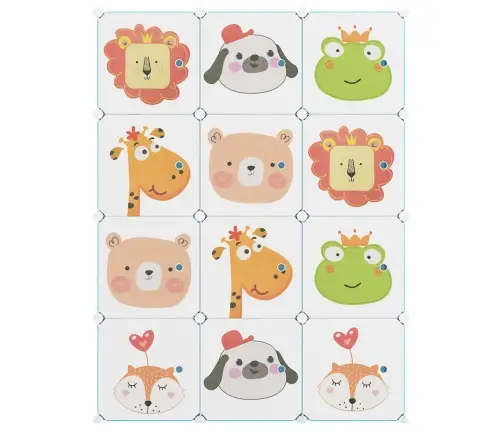 Skapītis Bērniem, 12 Kubveida Nodalījumi, Zaļš, Plastmasa Vidaxl